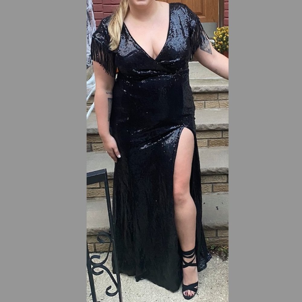 BLACK SEQUIN DRESS